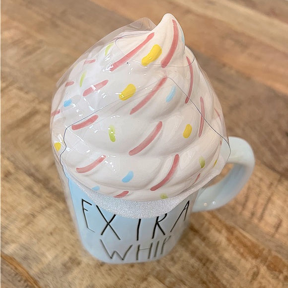 Rae Dunn, Extra Whip, 16oz., Ceramic, Mug With Topper. - Picture 2 of 5